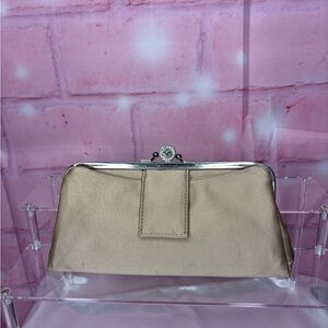 Versace Beige Wallet with Silver Accents